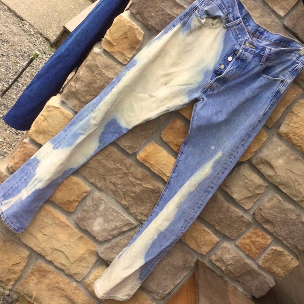 Levi’s Upcycled jeans distressed bleach cowgirl boho Coachella festival rodeo